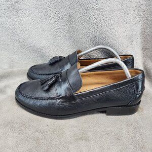 Flag Ltd Shoes Mens Size 10.5 Black Leather Slip On Tassel Dress Loafer